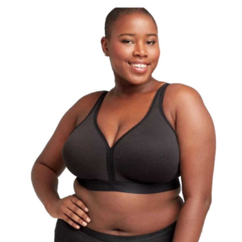 Cacique Lane Bryant Womens Bra Cotton Lightly Lined No Wire Size 46D Black